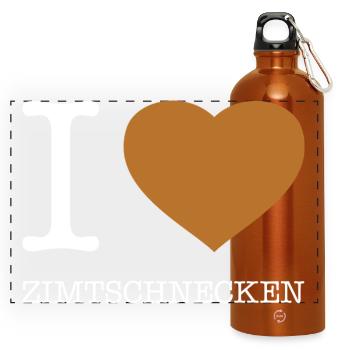 I love cinnamon rolls - Panoramic Drinks Bottle with Carabiner 750 ml - burnt orange - Front