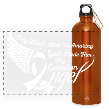 My Dad Is My Guardian Angel Memorial Remembrance - Panoramic Drinks Bottle with Carabiner 750 ml - burnt orange - Front