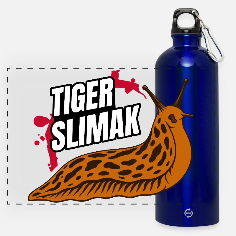 Tiger Ślimak – Das härteste Tier Polens - Panorama Trinkflasche mit Karabiner 750 ml - Königsblau