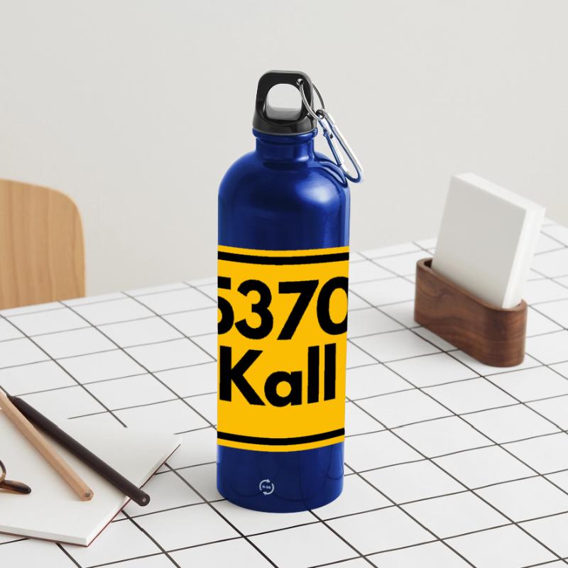 OLD POSTCODE POSTCODE RETRO 5370 KALL Panoramic Drinks Bottle with Carabiner 750 ml