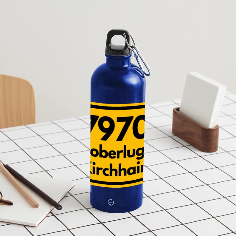 OLD POSTCODE ZIP CODE 7970 DOBERLUG KIRCHHAIN Panoramic Drinks Bottle with Carabiner 750 ml