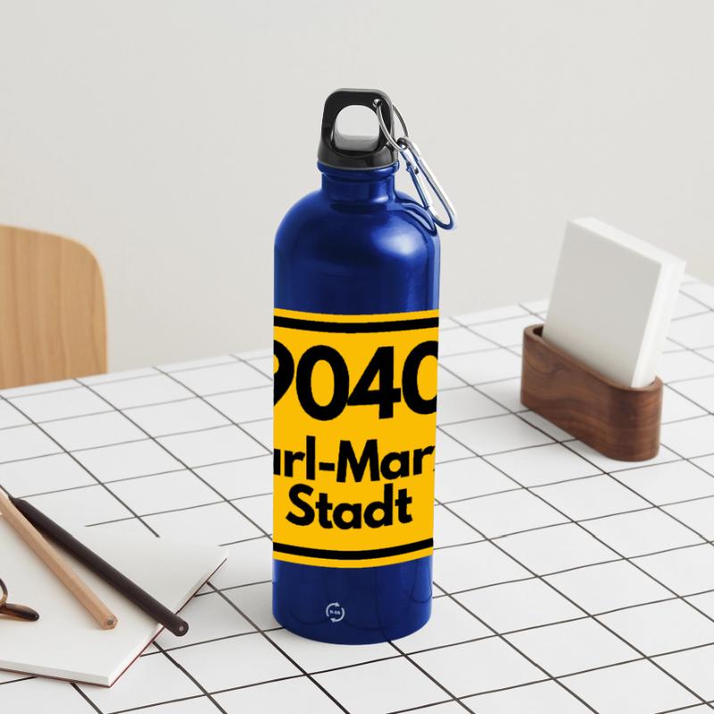 9040 POSTCODE SAXONY KARL MARX CITY OLD POSTCODE Panoramic Drinks Bottle with Carabiner 750 ml