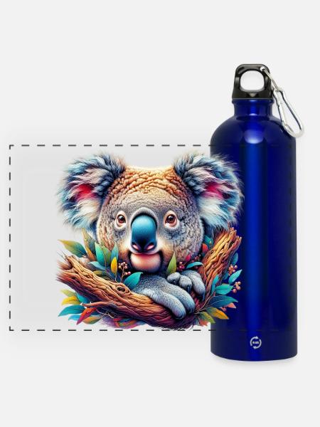Koala - Panorama Trinkflasche mit Karabiner 750 ml - Königsblau