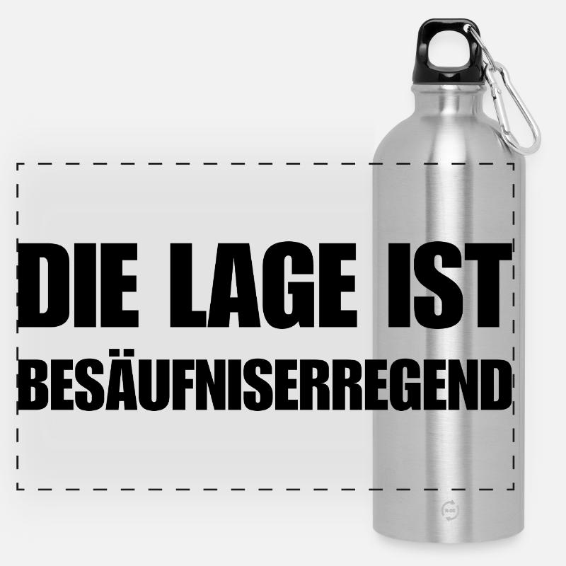 The situation is drunkenness - Panoramic Drinks Bottle with Carabiner 750 ml - silver