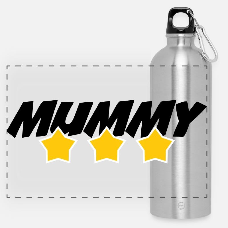 Mama des Jahres - Muttertag - Panorama Trinkflasche mit Karabiner 750 ml - Lightsilver