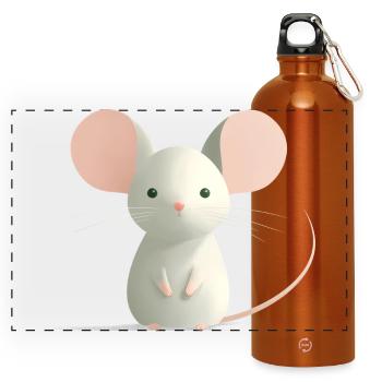 Maus - Panorama Trinkflasche mit Karabiner 750 ml - Orange - Vorne