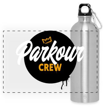 parkour - Panoramic Drinks Bottle with Carabiner 750 ml - silver - Front