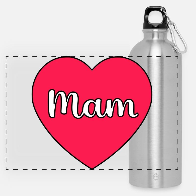 Mama Hart - Panorama Trinkflasche mit Karabiner 750 ml - Lightsilver