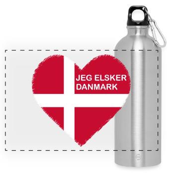 J’adore le T-shirt Danemark - Gourde panoramique avec mousqueton 750 ml - argent clair - Devant