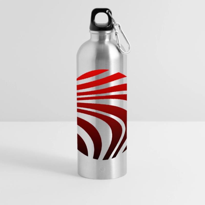 Psychedelic Pattern Red Black Gradient Panoramic Drinks Bottle with Carabiner 750 ml
