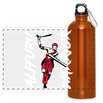 Alifuru Warrior Man - Panoramic Drinks Bottle with Carabiner 750 ml - burnt orange - Front