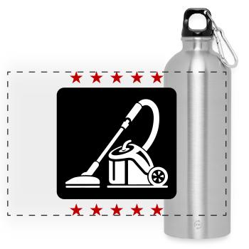 Staubsauger Putzen - Panorama Trinkflasche mit Karabiner 750 ml - Lightsilver - Vorne