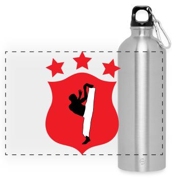 Capoeira - Combat - Danse - Gourde panoramique avec mousqueton 750 ml - argent clair - Devant