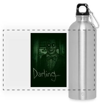 Eddie Gluskin Vision nocturne 'Darling' Horror Design - Gourde panoramique avec mousqueton 750 ml - argent clair - Devant