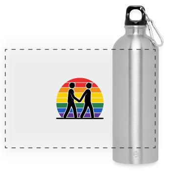 Hommes gays - Gourde panoramique avec mousqueton 750 ml - argent clair - Devant