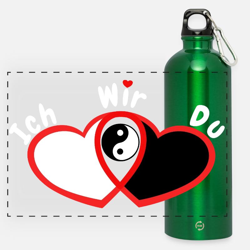 Lovers - Panoramic Drinks Bottle with Carabiner 750 ml - kelly green