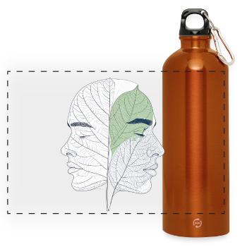 Ein Geist, der in der Natur verwurzelt ist - Panorama Trinkflasche mit Karabiner 750 ml - Orange - Vorne