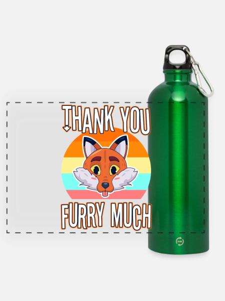 Thank you furry much - Panorama Trinkflasche mit Karabiner 750 ml - Kelly Green