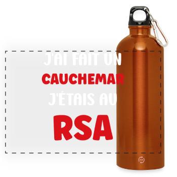 Cauchemar RSA: j'étais au RSA - Gourde panoramique avec mousqueton 750 ml - orange - Devant