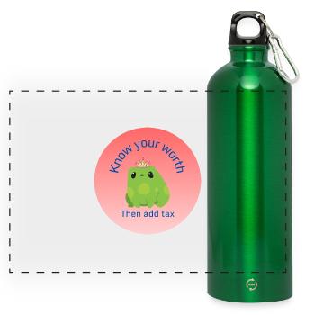 Kenne deinen Wert - Panorama Trinkflasche mit Karabiner 750 ml - Kelly Green - Vorne