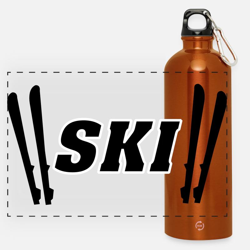 Skis - Panoramic Drinks Bottle with Carabiner 750 ml - burnt orange