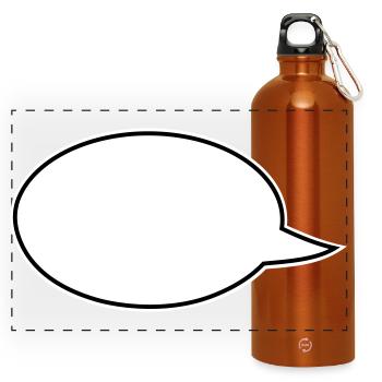 Speech Bubbles Comic Links - Panoramic Drinks Bottle with Carabiner 750 ml - burnt orange - Front
