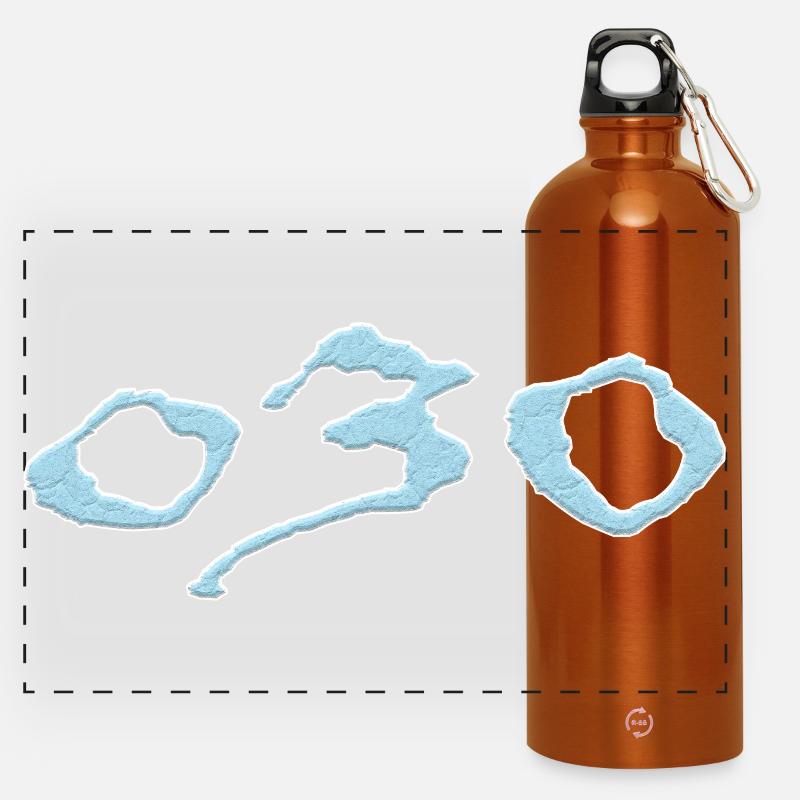 030 Exclusive - Panoramic Drinks Bottle with Carabiner 750 ml - burnt orange
