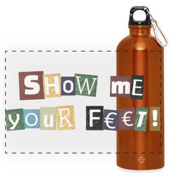 Show Me Your Feet Ransom - Panoramic Drinks Bottle with Carabiner 750 ml - burnt orange - Front