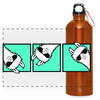 Lama Cool Looking Sunglasses Trio Friends Team - Panoramic Drinks Bottle with Carabiner 750 ml - burnt orange - Front