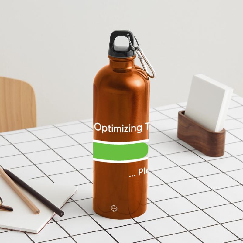 Mind OS Optimizing Thoughts... Please Wait Gourde panoramique avec mousqueton 750 ml