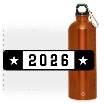 2026 - Gourde panoramique avec mousqueton 750 ml - orange - Devant