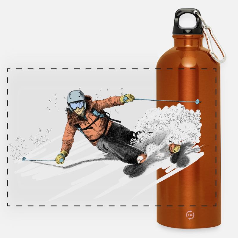 ski - Panoramic Drinks Bottle with Carabiner 750 ml - burnt orange