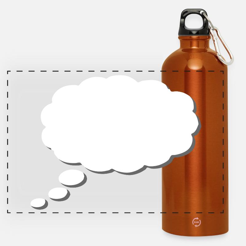 Thought Cloud, Thinkbubble. To personalize - Panoramic Drinks Bottle with Carabiner 750 ml - burnt orange