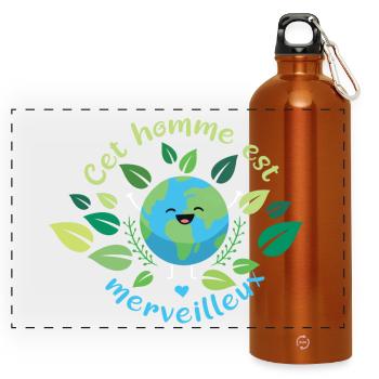 This man is Wonderful - Panoramic Drinks Bottle with Carabiner 750 ml - burnt orange - Front