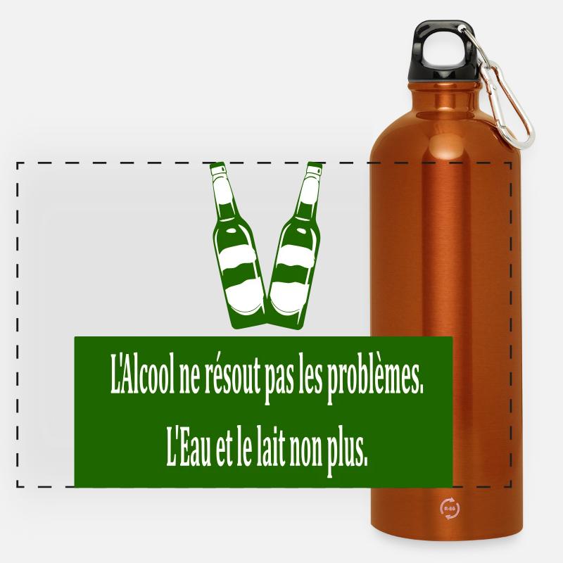 Cool doesn't solve problems - Panoramic Drinks Bottle with Carabiner 750 ml - burnt orange