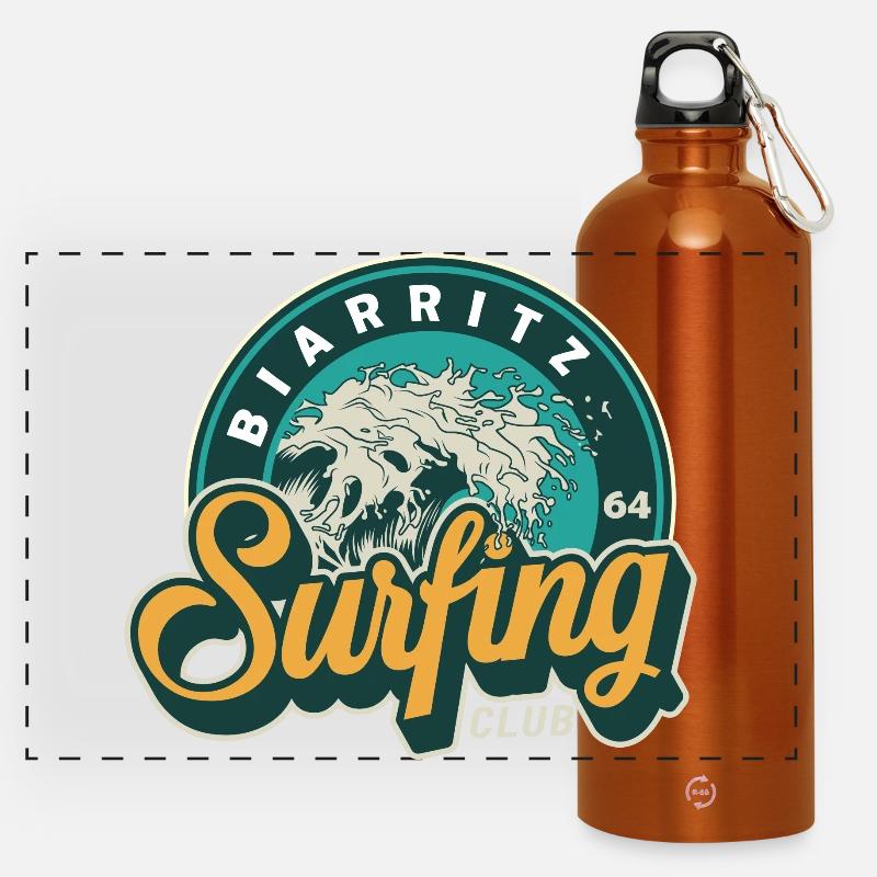 Biarritz Surfing Club - Panoramic Drinks Bottle with Carabiner 750 ml - burnt orange
