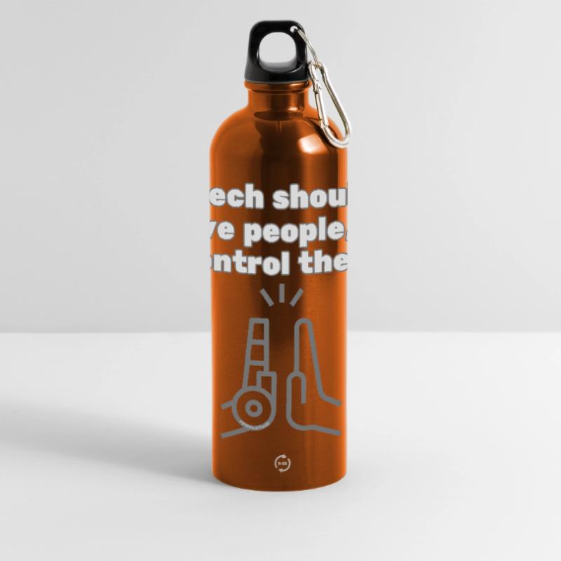 Tech should serve people - #EthicalTech Statement Panoramic Drinks Bottle with Carabiner 750 ml
