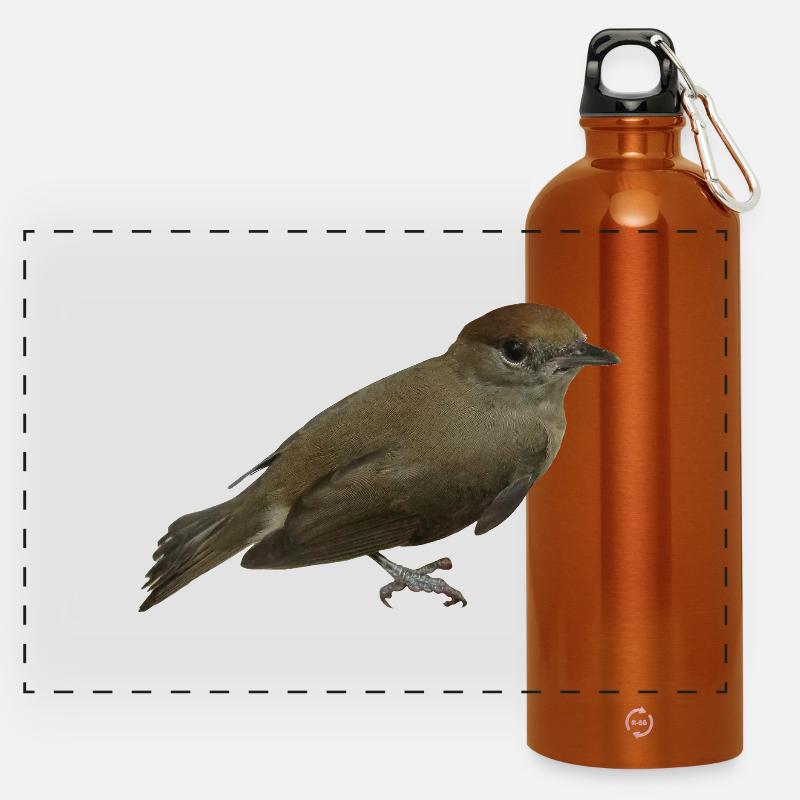 Blackcap female - Panoramic Drinks Bottle with Carabiner 750 ml - burnt orange