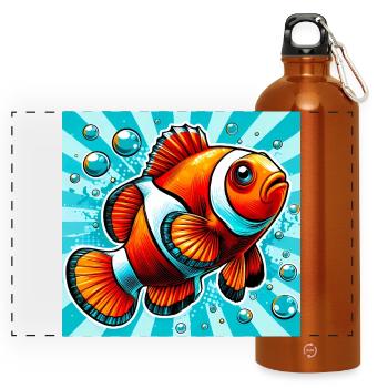 Clownfish - Panoramic Drinks Bottle with Carabiner 750 ml - burnt orange - Front