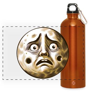 Schreckhafter Mond - Panorama Trinkflasche mit Karabiner 750 ml - Orange - Vorne