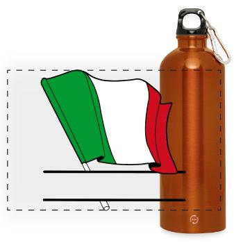 Drapeau italien – Espace de nom - Gourde panoramique avec mousqueton 750 ml - orange - Devant