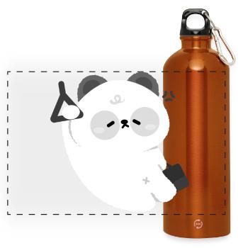 T-shirt Sleepy Panda Kawaii - Gourde panoramique avec mousqueton 750 ml - orange - Devant