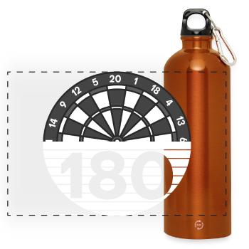 One hundred and eighty points - Panoramic Drinks Bottle with Carabiner 750 ml - burnt orange - Front