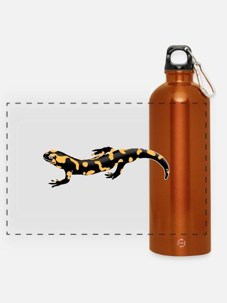 Feuersalamander - Panorama Trinkflasche mit Karabiner 750 ml - Orange