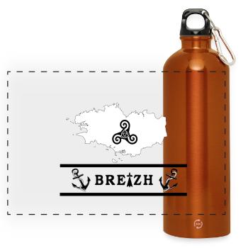 Brittany - Panoramic Drinks Bottle with Carabiner 750 ml - burnt orange - Front