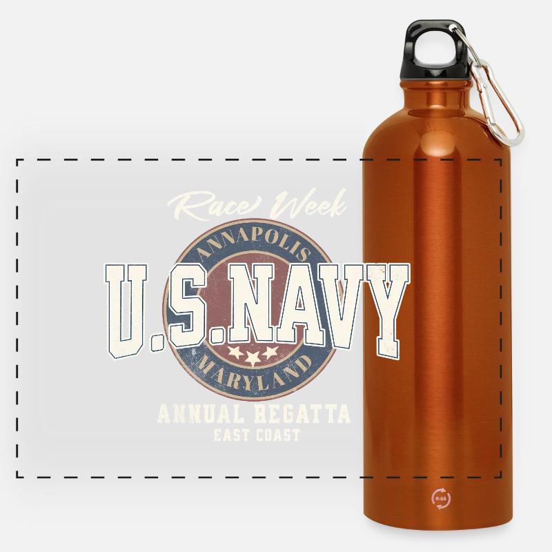Design U.S. Navy Annapolis Regatta - Panoramic Drinks Bottle with Carabiner 750 ml - burnt orange