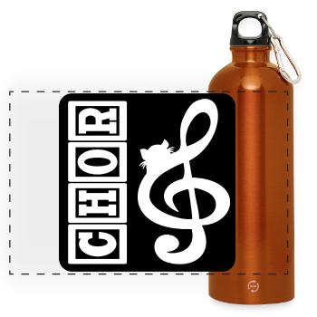 MUSIQUE DE LA CHORALE DES CHATS - Gourde panoramique avec mousqueton 750 ml - orange - Devant