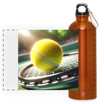 Sports, tennis - Panoramic Drinks Bottle with Carabiner 750 ml - burnt orange - Front