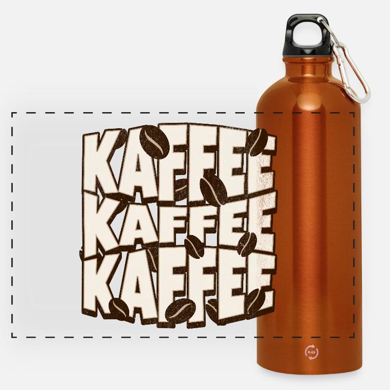 Coffee Coffee Coffee - Panoramic Drinks Bottle with Carabiner 750 ml - burnt orange