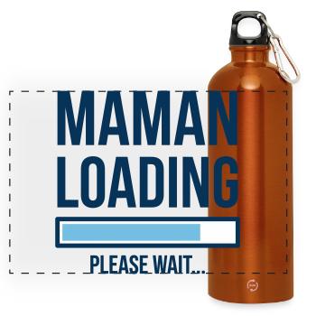 Mama lädt Baby-Design - Panorama Trinkflasche mit Karabiner 750 ml - Orange - Vorne